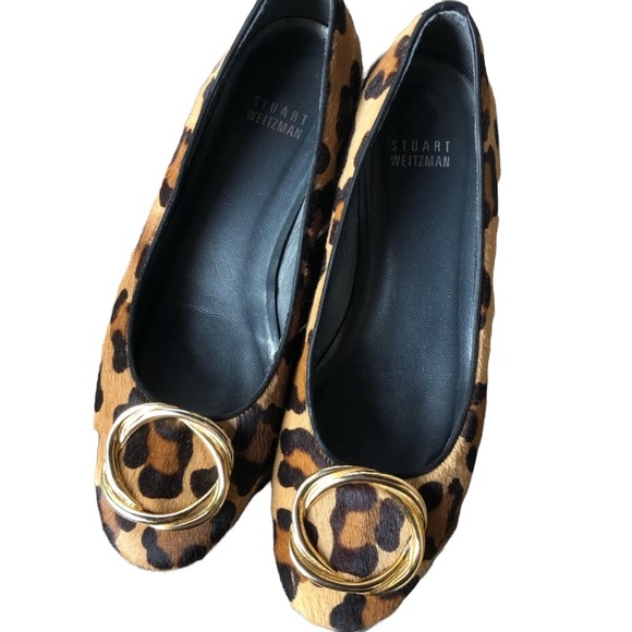Stuart Weitzman Calf Hair Leopard Print Flats - Picture 8 of 9